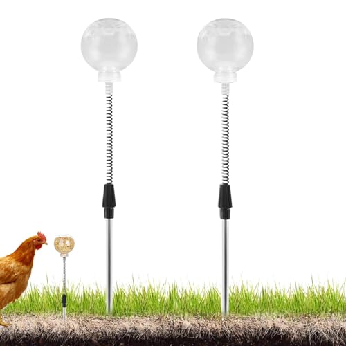 Chick Slow Feeder Toy, Coop Interactive Slow Feeder, Funny Hens Feeding Supplies, Poultry Treat Dispenser, Boredom Busting Pecking Toys, (20.47 Inches), Acrylic, Metal von ccuzs