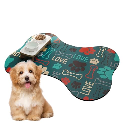 Dog Feeding Mat, Anti Slip Puppies Placemat, Quick Dry Puppy Placemat, Pet Cage Mat with Easy to Clean and Versatile Use for Both Food and Water Stations, 19.69x27.56 Inches von ccuzs