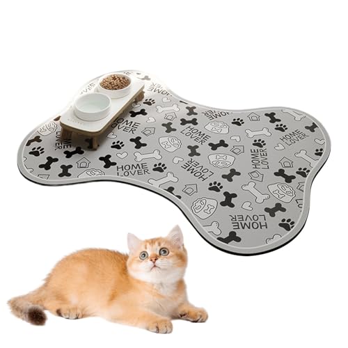 Dog Feeding Mat, Anti Slip Puppies Placemat, Quick Dry Puppy Placemat, Pet Cage Mat with Easy to Clean and Versatile Use for Both Food and Water Stations, 19.69x27.56 Inches von ccuzs