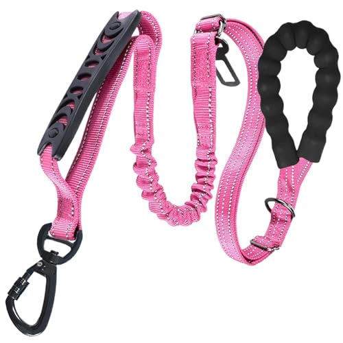 Dog Training Rope, No-Pull Walking Lead, Soft Handle, Adjustable Shock Absorbing Tape, Outdoor Pet Control G for Both You and Your Pet 5x1x130cm Blue Red Pink von ccuzs