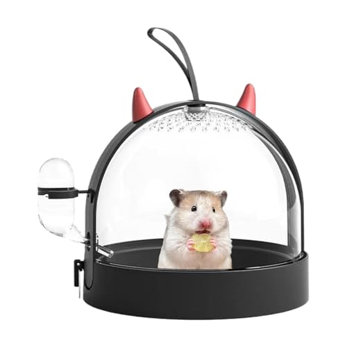 Hamster Carrier, Small Animal Travel Cage with 180 Degree Side Revolving Door, Portable Carrying Container for Hamsters, Gerbils, Hedgehogs, 7.17x7.17x6.22 Inches von ccuzs