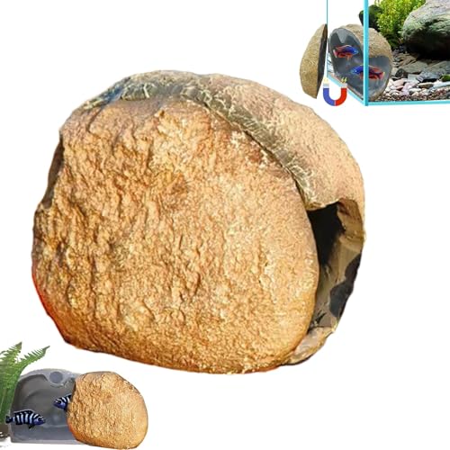 Reptile Cave, Magnetic Aquarium, Natural Resin Habitat, Lizard, Spider, And Fish Tank Shelter, Easy Attach Hideaway, Durable And Realistic Design, 3.15 Zoll von ccuzs