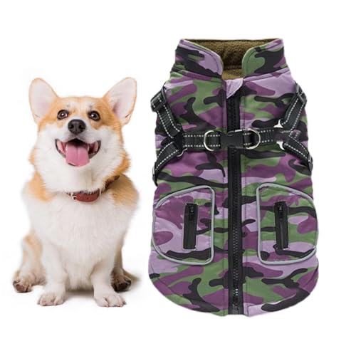 Waterproof Dog Vest, Reflective Winter Warm Coat Pet Puppies, Built In Harness, Pet Clothes with Reflective Stripes, Ideal for Small, Medium, Large Dogs, Comfortable and Durable von ccuzs