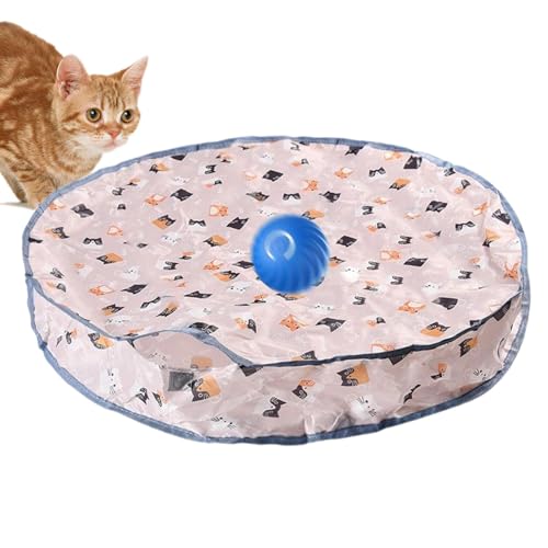 ccuzs Automatic Cat Toy, USB Rechargeable Interactive Plays Mat, Three Speed Modes, Fast Rolling Action, Engaging Kitten Game, Exercise & Entertainment, Easy Storage, 8.66x2.36 Inches von ccuzs