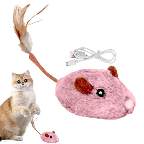 ccuzs Cat Mice Toy, Electronic Kitten Toy, Durable Plush Cat Toy, Feather Tail Toys with Realistic Motion and Design 4.72 x 2.95 x 1.97 Inches for Indoor and Outdoor Play (1 Piece) von ccuzs