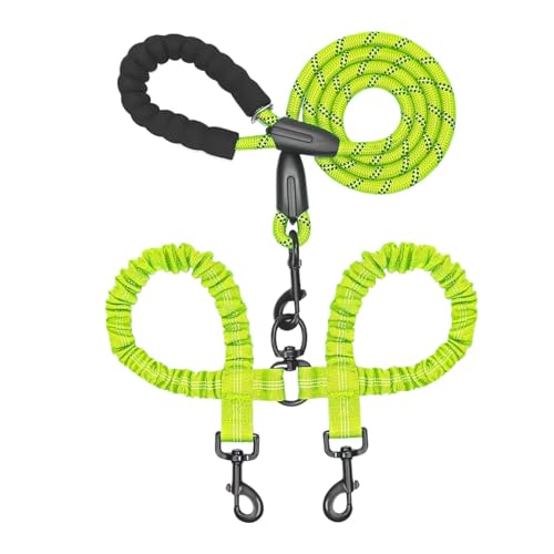 ccuzs Dog Traction Rope, 2-in-1 Puppy Traction Belt, Adjustable Walking Lead, Shock Absorbing Bungee, Rotation Feature, Training Harness for Medium & Large Dogs von ccuzs