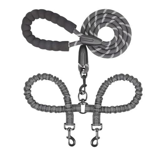 ccuzs Dog Traction Rope, 2-in-1 Puppy Traction Belt, Adjustable Walking Lead, Shock Absorbing Bungee, Rotation Feature, Training Harness for Medium & Large Dogs von ccuzs