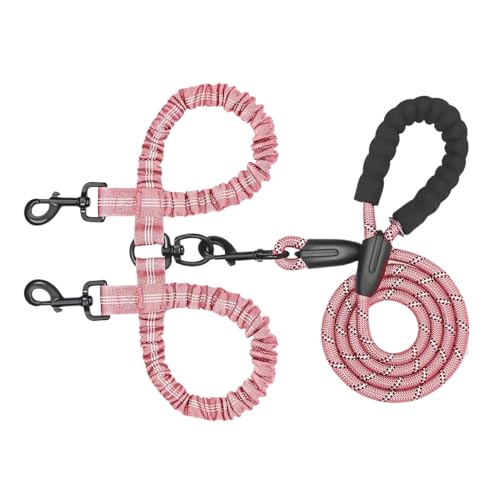 ccuzs Dog Traction Rope, 2-in-1 Puppy Traction Belt, Adjustable Walking Lead, Shock Absorbing Bungee, Rotation Feature, Training Harness for Medium & Large Dogs von ccuzs