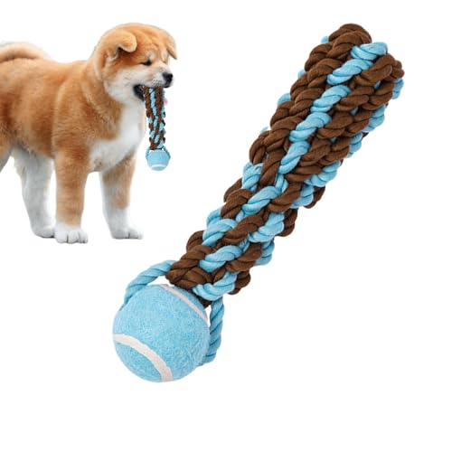 ccuzs Interactive Rope Ball Dog Toy, Engaging Puppy Teething Ball, Tennis Design Toy, Pet Teether with Easy to Clean and Maintain for Backyard, Garden, or Park Visits, 1 Piece von ccuzs