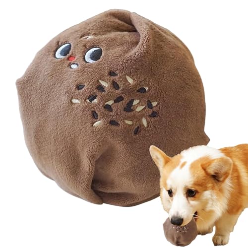 ccuzs Interaktives Schnüffelspielzeug für Hunde, waschbares Schnüffelspielzeug für Hunde, bequemer Schnüffelball, Sesambrot geformt, Plüschtier, 14 x 12 x 5 cm, für kleine und mittelgroße Hunde von ccuzs