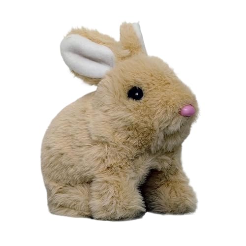 ccuzs Realistic Interactive Plush Bunny, Electronic Pet Rabbit Toy with Wiggling Ears, Hopping Action Twitching Nose for Kids Animal Lovers, 6.3x5.12 inches von ccuzs