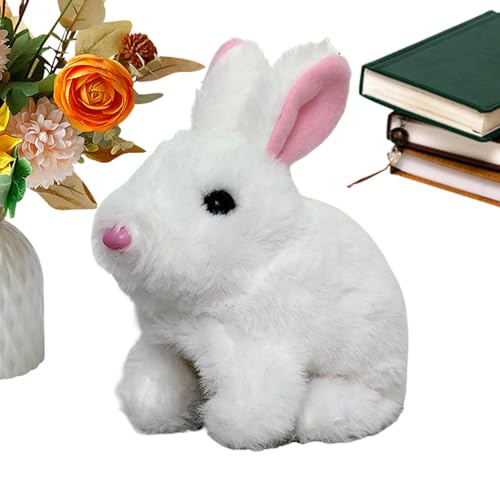 ccuzs Realistic Interactive Plush Bunny, Electronic Pet Rabbit Toy with Wiggling Ears, Hopping Action Twitching Nose for Kids Animal Lovers, 6.3x5.12 inches von ccuzs