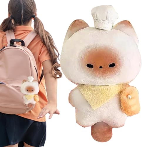 ccuzs Stuffed Steamed Bun Cat Plush, Soft Chef Bread Kitten Doll, Adorable Cat Plush Toy, Cozy and Huggable Feel That Kids and Adults Will Love for Schoolbags and Handbags 4.72 Inches von ccuzs