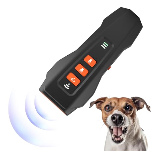 ccuzs Wiederaufladbares Anti-Bell-Gerät, Anti-Bell-Geräte für Hunde, Ultraschall-Hundetrainingsgerät mit Blinklicht, effektive Bell-Kontrolllösungen für Hunde (Schwarz/Orange, Grau-Orange) von ccuzs