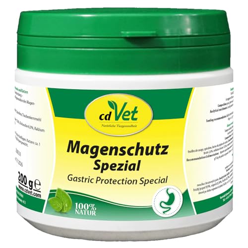 cdVet Magenschutz Spezial 200 g - Fütterungsbedingte Unterstützung zur Regeneration des Magen-Darm-Traktes - Säurepuffer, Schleimhautschutz und Toxinbindung für Hunde und Katzen von cdVet