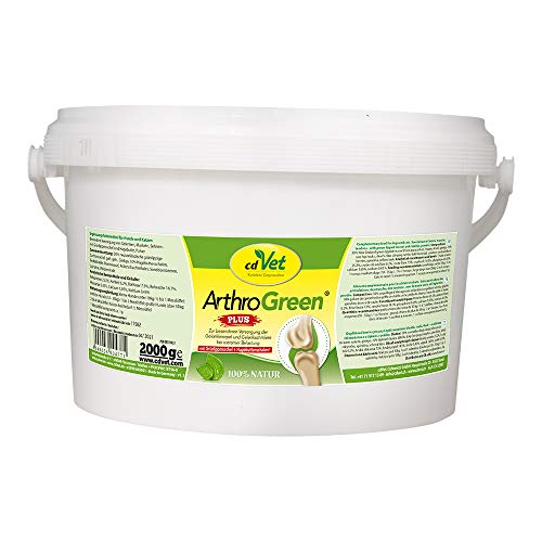 cdVet ArthroGreen Plus 2kg - natürliche und effektive Nahrungsergänzung zur Unterstützung der Gelenke für Hund und für Katze durch Vitamine und Mineralien von cdVet