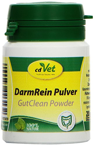 cdVet Naturprodukte DarmRein Pulver 20 g - Hund&Katze - Darmschutzschicht - Darmschleimhaut - Mineralien+Spurenelementen+Nährstoffe - verdauungsfördernd - Darmgesundheit - Immunsystem - Bakterien - von cdVet