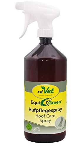 cdVet Naturprodukte EquiGreen Hufpflegespray 1 Liter - Pferde - Huf- und Strahlpflege - Bekämpfung schädlicher Bakterien und Pilze - Anwendung auch als Hufbad - Optimierung des Hufmillieus - von cdVet