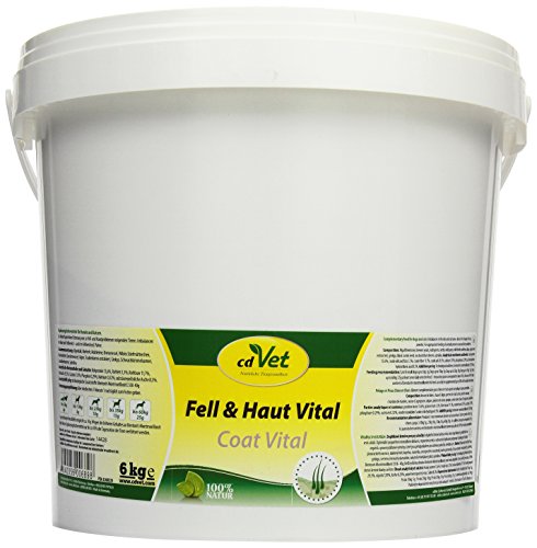 cdVet Naturprodukte Fell & Haut Vital Hund & Katze 6 kg - Hund, Katze - Ergänzungsfuttermittel - Fell + Hautprobleme - Fellwechsel - Organismusunterstützung - Haarbruch - Schuppen - Haarverlust - von cdVet