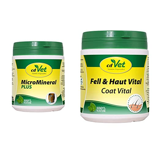 cdVet Naturprodukte MicroMineral plus Hund & Katze 500 g - extra Zink und Selen - Vitamin & Naturprodukte Fell & Haut Vital Hund & Katze 400 g - Hund, Katze - Ergänzungsfuttermittel von cdVet