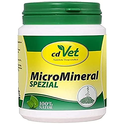 cdVet Naturprodukte MicroMineral Spezial 150 g - Hund, Katze, Pferd - Vitamin- Mineralstoff- und Spurenelementgeber - Magen-Darm Regulation - Eisenquelle - Zellschutz - Muskelaufbau - Vitalität - von cdVet