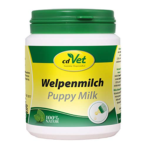 cdVet Naturprodukte Welpenmilch 90 g - Hund, Katze, Nager - Milchaustausch-Ergänzungsgfuttermittel - Ersatzmilch - Anteil an hochwertigem Kolostrum - stabil bleibende Verdauung - Abwehrkomponenten - von cdVet