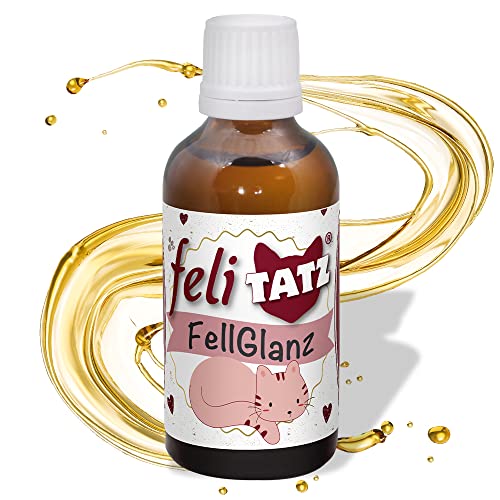 cdVet Naturprodukte feliTATZ FellGlanz 50 ml - Katze - Omega-3 + Omega-6 Fettsäuren - Quelle signifikanter Vitalstoffe + Öle - Unterstützt beim Fellwechsel - Pflanzenöle in Bio-Qualität - von cdVet