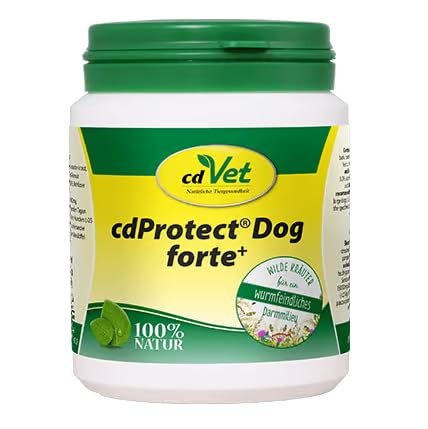 cdVet cdProtect Dog forte+ 75 g | Ergänzungsfuttermittel für Hunde - Wilde Kräuter für EIN wurmfeindliches Darmmilieu - von cdVet