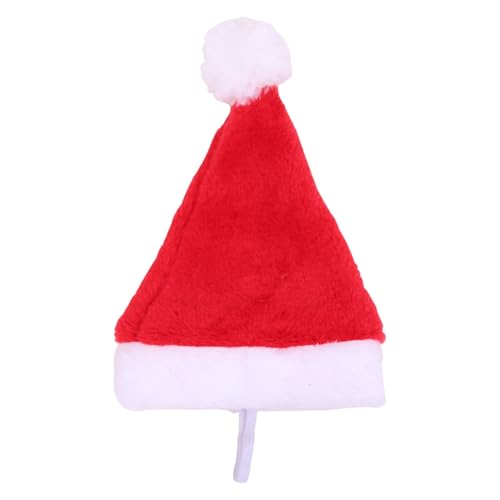 cfpqv Pet Dog Plush Santa Hat Christmas Cap Headgear Home Decor Xmas Gift Kleine Hundemützen Mit Ohrlöchern (Red, One Size) von cfpqv