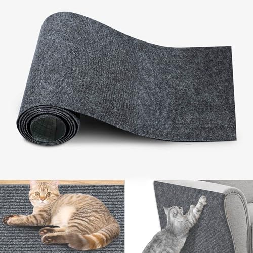 Katzen Kratzmatte, Selbstklebende Kratzmatte FüR Katzen, Kratzbretter Katze Wand, Kratzteppich Katze Wand Kratzschutz Sofa Katze DIY Climbing Langlebiger Heimtierbedarf (Dunkelgrau,30x100 cm) von champracer