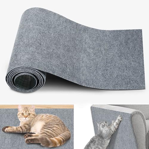 Katzen Kratzmatte, Selbstklebende Kratzmatte FüR Katzen, Kratzbretter Katze Wand, Kratzteppich Katze Wand Kratzschutz Sofa Katze DIY Climbing Langlebiger Heimtierbedarf (Hellgrau,40x100 cm) von champracer