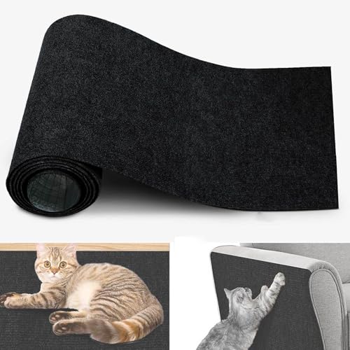 Katzen Kratzmatte, Selbstklebende Kratzmatte FüR Katzen, Kratzbretter Katze Wand, Kratzteppich Katze Wand Kratzschutz Sofa Katze DIY Climbing Langlebiger Heimtierbedarf (Schwarz,30x100 cm) von champracer