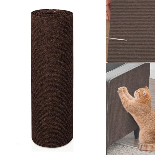 Katzen Kratzmatte Wand, Kratzmatte Katzen, Selbstklebende Kratzmatte Für Katzen, Selbstklebend Kratzbretter, Katze DIY Climbing Cat Scratcher Für Den Schutz Der Wohnung (Braun,30x100 cm) von champracer