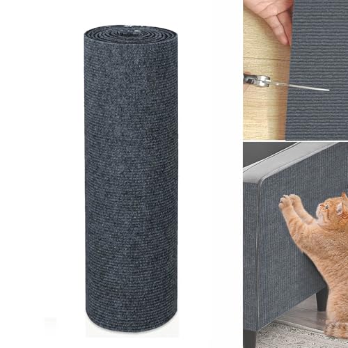 Katzen Kratzmatte Wand, Kratzmatte Katzen, Selbstklebende Kratzmatte Für Katzen, Selbstklebend Kratzbretter, Katze DIY Climbing Cat Scratcher Für Den Schutz Der Wohnung (Dunkelgrau,40x200 cm) von champracer