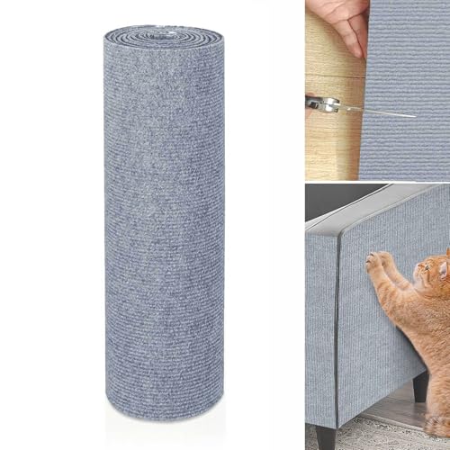 Katzen Kratzmatte Wand, Kratzmatte Katzen, Selbstklebende Kratzmatte Für Katzen, Selbstklebend Kratzbretter, Katze DIY Climbing Cat Scratcher Für Den Schutz Der Wohnung (Hellgrau,40x200 cm) von champracer