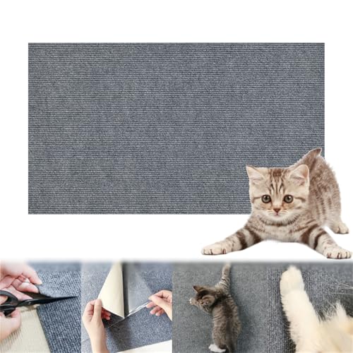 Kratzmatte Katze, Kratzmatte Selbstklebend, Kratzteppich Katze, Kratzwand Für Katzen, Kratzmatte Katze Wand, Teppich Katzen Kratzbrett Wand, Für Schützt Teppiche Sofa (30 * 100cm,hellgrau) von champracer