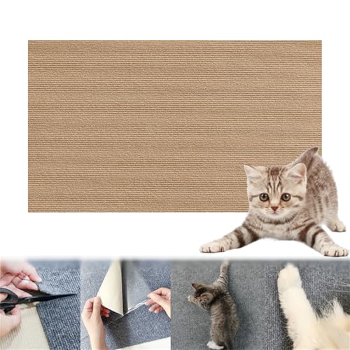 Kratzmatte Katze, Kratzmatte Selbstklebend, Kratzteppich Katze, Kratzwand Für Katzen, Kratzmatte Katze Wand, Teppich Katzen Kratzbrett Wand, Für Schützt Teppiche Sofa (30 * 30cm,Khaki) von champracer