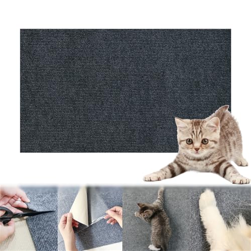 Kratzmatte Katze, Kratzmatte Selbstklebend, Kratzteppich Katze, Kratzwand Für Katzen, Kratzmatte Katze Wand, Teppich Katzen Kratzbrett Wand, Für Schützt Teppiche Sofa (30 * 30cm,dunkelgrau) von champracer