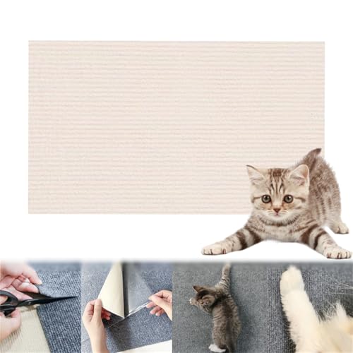 Kratzmatte Katze, Kratzmatte Selbstklebend, Kratzteppich Katze, Kratzwand Für Katzen, Kratzmatte Katze Wand, Teppich Katzen Kratzbrett Wand, Für Schützt Teppiche Sofa (40 * 100cm,beige) von champracer