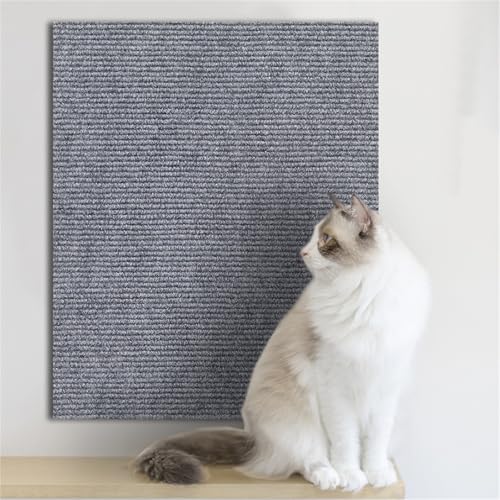 Kratzteppich Selbstklebend, Sisal Teppich Katzen, Kratzteppich Katze Wand, DIY Kratzmatte Katze Selbstklebend, Selbstklebende Kratzmatte Wand Für Schützt Teppiche Und Sofas (hellgrau,30 * 30cm) von champracer