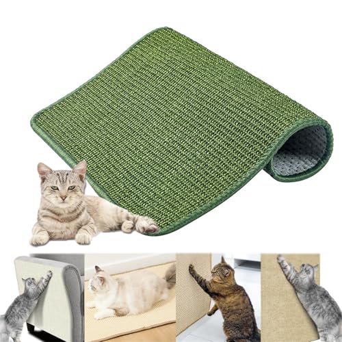 Kratzwand Für Katzen, Sisalmatte Selbstklebend Kratzteppich Katze, Kratzwand Katze, Keine Krümel Kratzmatte Katze Wand, Katzen Kratzschutz Für Sofa Couch Möbel Tür Wand (grün,40 * 60 cm) von champracer