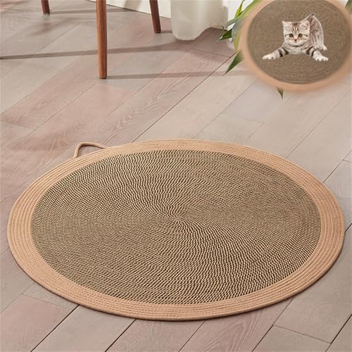 Sisal Teppich Katzen, Kratzlounge Katze, Katzenkratzbrett Groß, Kratzteppich Katze Kratzspielzeug Für Katzen, Kratzfeste Rattan-katzenschlafmatten Katzenzubehör Indoor (100 cm) von champracer