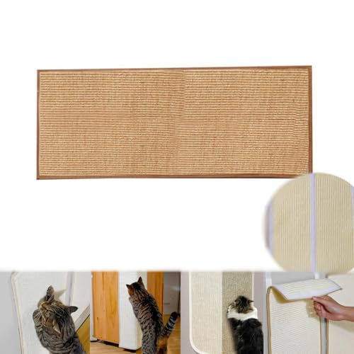 Sisal Teppich Katzen, Kratzwand Für Katzen, Sisalmatte Kratzteppich Selbstklebend, Katzenkratzschutz Für Couch, Katzen Bretter Für Die Wand, Keine Krümel Kratzmatte Katze Wand (45 * 20 cm,#A) von champracer