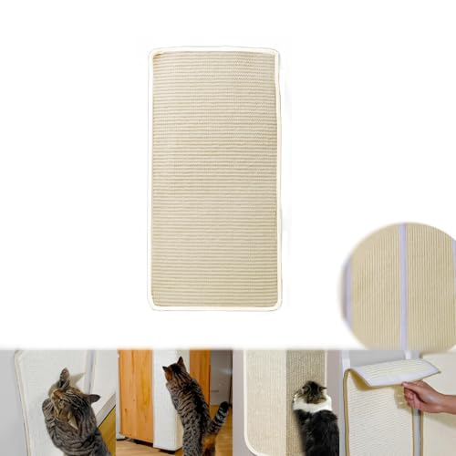 Sisal Teppich Katzen, Kratzwand Für Katzen, Sisalmatte Kratzteppich Selbstklebend, Katzenkratzschutz Für Couch, Katzen Bretter Für Die Wand, Keine Krümel Kratzmatte Katze Wand (50 * 25 cm,#B) von champracer