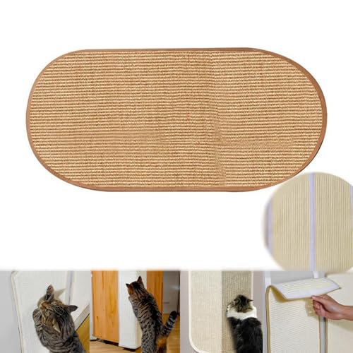 Sisal Teppich Katzen, Kratzwand Für Katzen, Sisalmatte Kratzteppich Selbstklebend, Katzenkratzschutz Für Couch, Katzen Bretter Für Die Wand, Keine Krümel Kratzmatte Katze Wand (60 * 40 cm,#A) von champracer