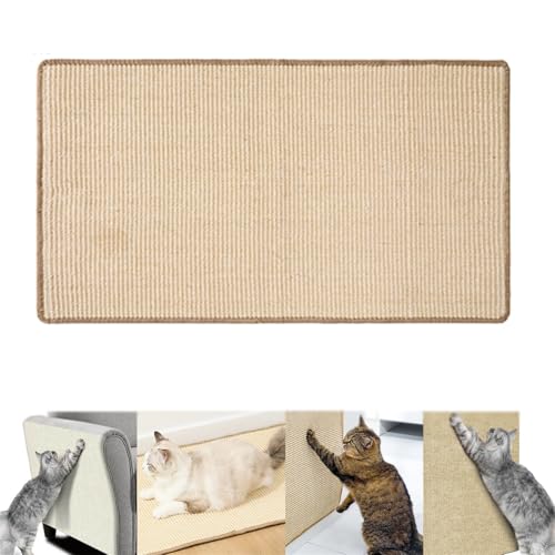 Sisalmatte Kratzwand Für Katzen, Sofaschutz Katze, Selbstklebend Kratzteppich Katze Kratzecke Für Katzen,Katze Wand Stracther, Keine Krümel Kratzmatte Katze Wand Für Wand Möbel (50 * 90 cm) von champracer