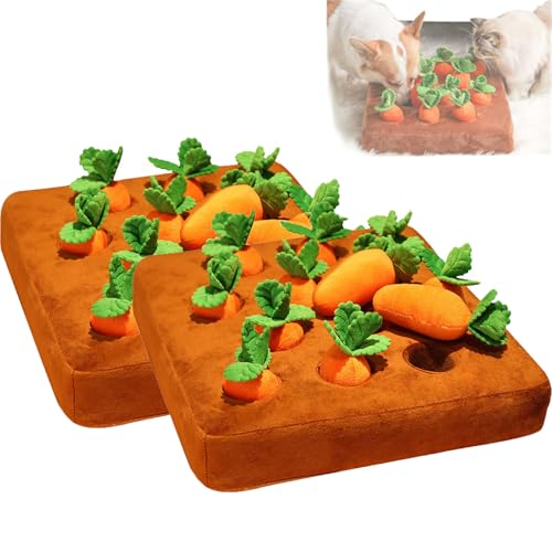 champracer Carrot Patch Katzenspielzeug, Carrot Patch Hundespielzeug, Carrot Patch Cat Toy, Carrot Patch for Katzen, Interaktives Spielzeug PlüSch Karotte SchnüFfelteppich (2 Stück) von champracer