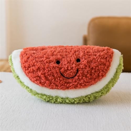 champracer Plüschtier Stofftier Obst Plüschtier Plüschkissen Spielzeug, Kissen Puppe Wurfkissen, Schmusetier Geschenk für Kinder Mädchen Jungen (25 cm,Wassermelone) von champracer