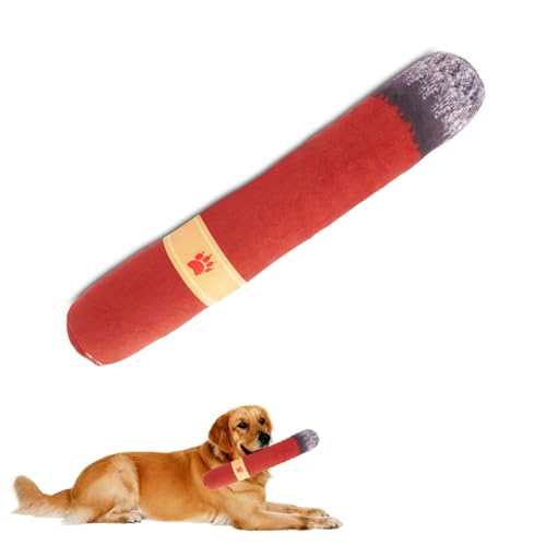 champracer Quietschend Hundespielzeug, Zigaretten Design Plüschtiere Für Hunde, Unzerstörbar Hundespielzeug Quietschendes Mit Crinkle Papier, Lustiges Interaktives Stofftier Für Hunde (30 cm) von champracer