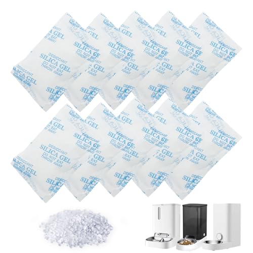 50g Kieselgel-Trockenmittel,futterautomat trockenmittel für Haustiere und Getreidevorratseimern,Wiederverwendbare Silica Gel Packets,trockenmittel für tierfutter (10) von chenyell